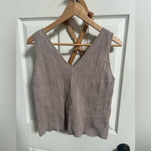 Lush Tan Textured Knit Tank Top, Sweater Vest, Size XL